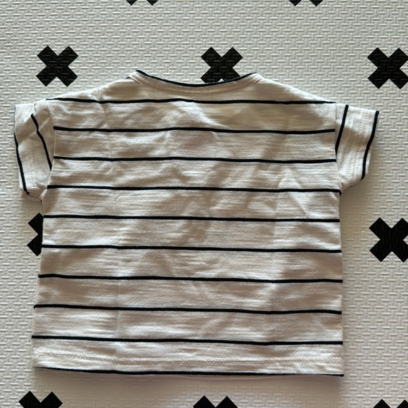 Cat & Jack Baby 0-3m striped Henley Tee - Picture 3 of 3